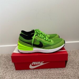 Nike Waffle One Lime Green and Black Running Shoes